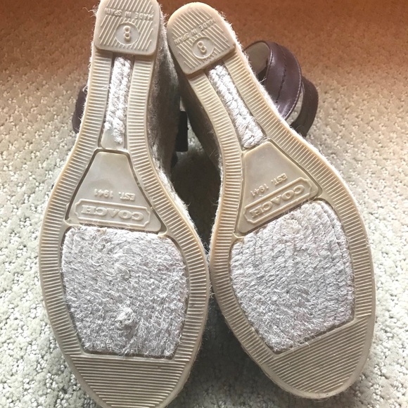 Coach Wedge Sandals with Leather Ankle Strap - Picture 3 of 4